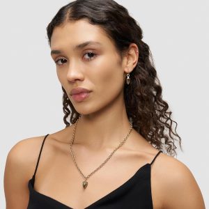 LIEBESKIND BERLIN Damen Schmuck mit Herz - Funkelnde Kette Gold