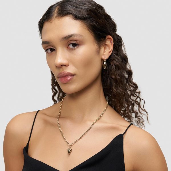 LIEBESKIND BERLIN Damen Schmuck mit Herz - Funkelnde Kette Gold