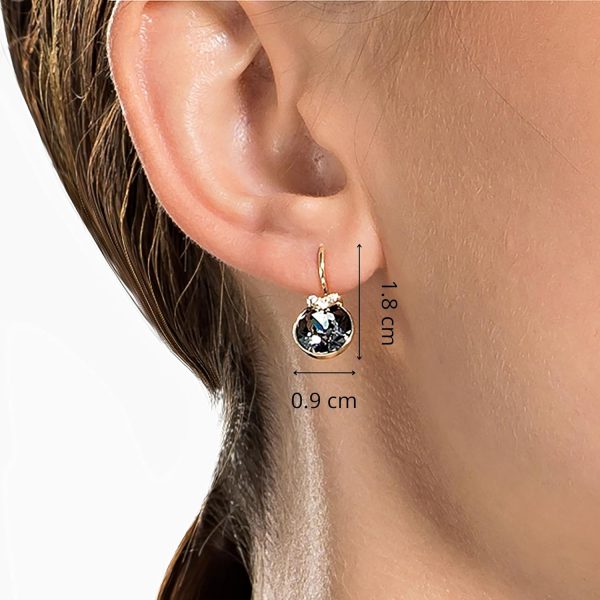 Swarovski Bella Kollektion Tropfenohrringe Gold, Grau