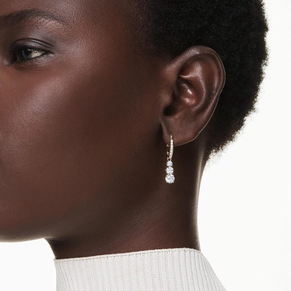 Swarovski Stilla Kollektion Hängeohrringe Goldfarben beschichtet Weiß