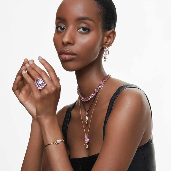 Swarovski Millenia Kollektion Halskette Millenia Tennis Halskette Goldfarben plattiert Rosa
