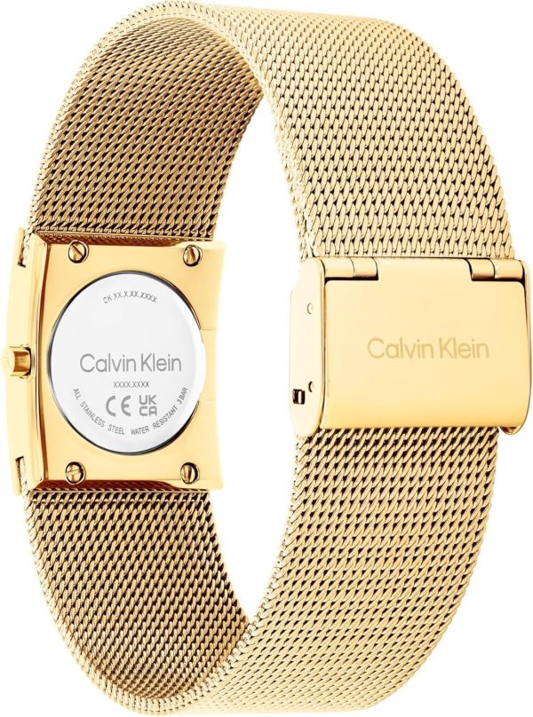 Calvin Klein Analog Quarzuhr für Damen Kollektion CK Pulse mit Edelstahl-Mesh-Gliederarmband Green