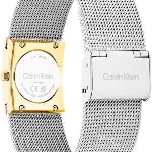 Calvin Klein Analog Quarzuhr für Damen Kollektion CK Pulse mit Edelstahl-Mesh-Gliederarmband Silver And Gold
