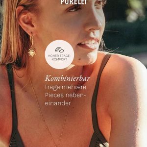 Purelei Sun Ohrringe – Damenohrringe aus langlebigem Edelstahl – Wasserfeste Ohrringe Damen – Modeschmuck für deinen individuellen Look Gold