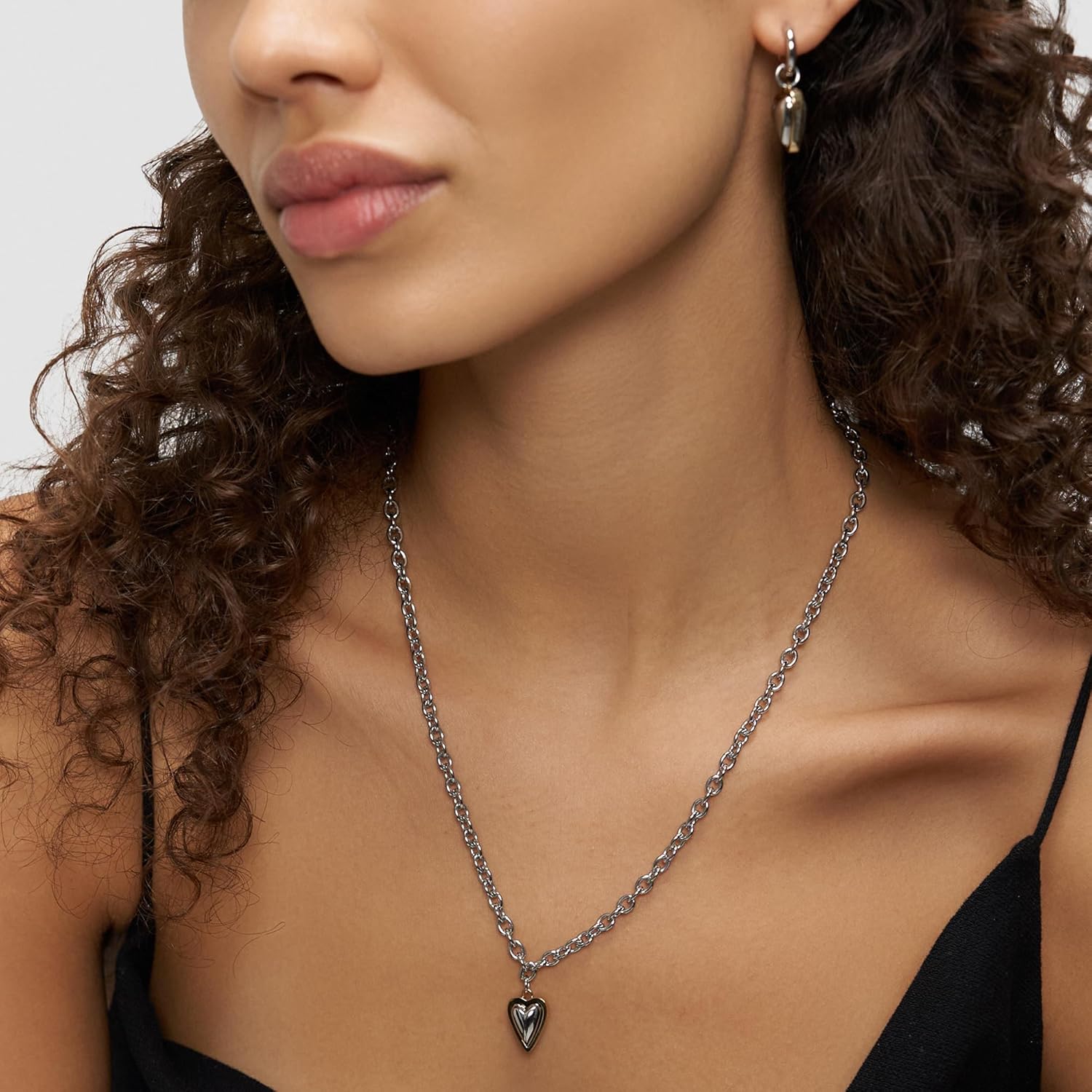 LIEBESKIND BERLIN Damen Schmuck mit Herz - Funkelnde Kette bicolor silber/gold