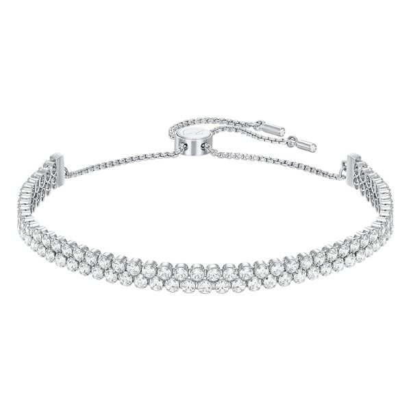 Swarovski Matrix Kollektion Tennis Armband Subtle Tennis Armband Rhodiniert Weiß