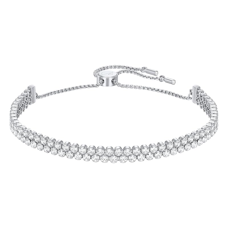Swarovski Matrix Kollektion Tennis Armband Subtle Tennis Armband Rhodiniert Weiß