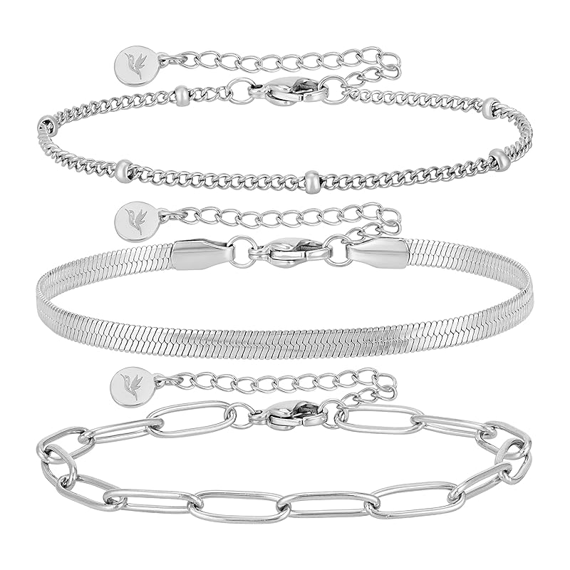 BONNYBIRD® Premium Edelstahl Armband Set Damen in Silber, Gold & Roségold, 100% Wasserfest & Hautverträglich BonnyShine BonnyShine Silber