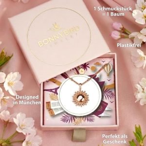 BONNYBIRD® Wasserfeste Edelstahl Kette Sonne Damen in Silber, Gold & Roségold, 100% Wasserfest & Hautverträglich BonnySun BonnySun Roségold