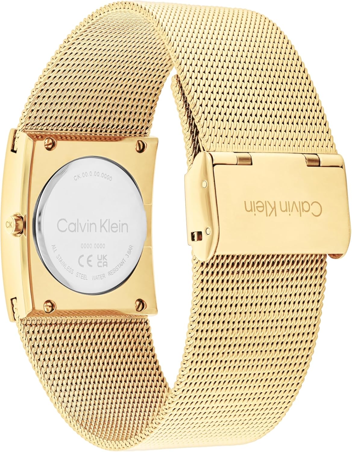 Calvin Klein Analog Quarzuhr für Damen Kollektion CK Pulse mit Edelstahl-Mesh-Gliederarmband Gold