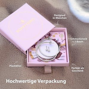 BONNYBIRD® Wasserfeste Große Edelstahl Creolen + Plättchen Ohrstecker Damen in Silber, Gold & Roségold, 100% Wasserfest, Leicht & Sehr Hautverträglich BonnyGrace BonnyGrace Silber