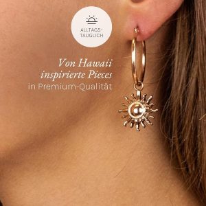 Purelei Sun Ohrringe – Damenohrringe aus langlebigem Edelstahl – Wasserfeste Ohrringe Damen – Modeschmuck für deinen individuellen Look Roségold