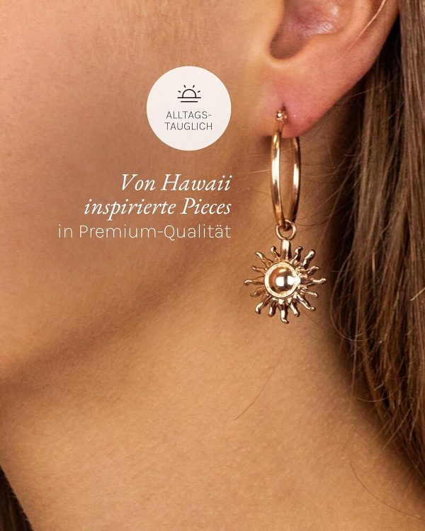 Purelei Sun Ohrringe – Damenohrringe aus langlebigem Edelstahl – Wasserfeste Ohrringe Damen – Modeschmuck für deinen individuellen Look Roségold