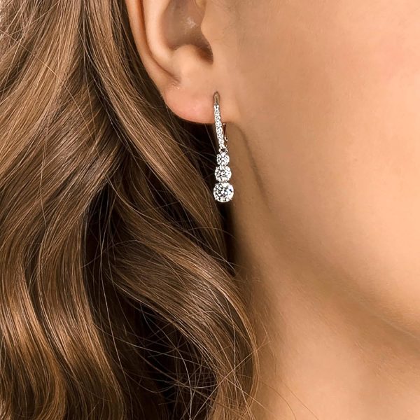 Swarovski Stilla Kollektion Hängeohrringe Rhodiniert Weiß