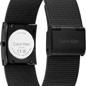 Calvin Klein Analog Quarzuhr für Damen Kollektion CK Pulse mit Edelstahl-Mesh-Gliederarmband Full Black