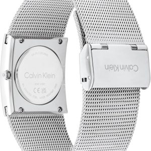 Calvin Klein Analog Quarzuhr für Damen Kollektion CK Pulse mit Edelstahl-Mesh-Gliederarmband Black