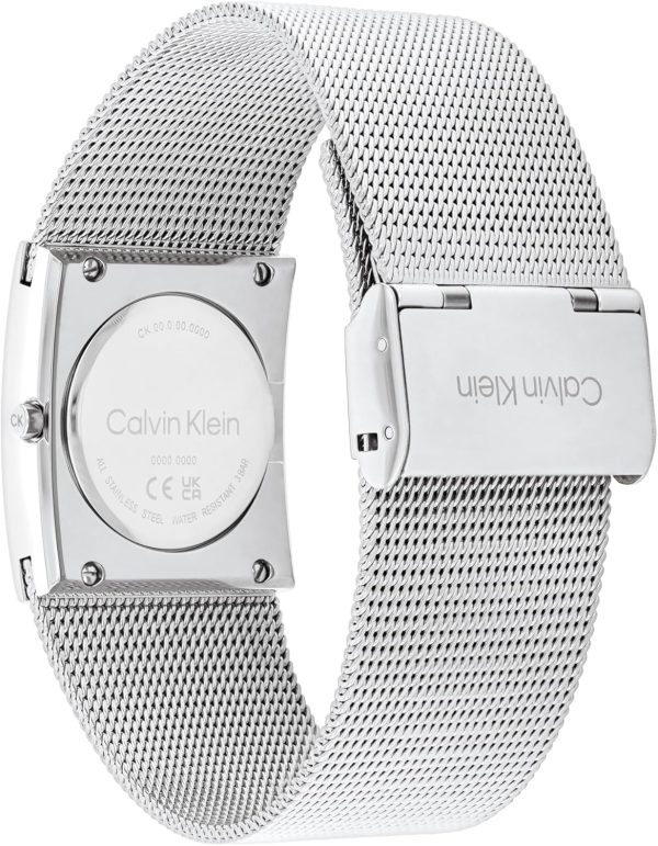 Calvin Klein Analog Quarzuhr für Damen Kollektion CK Pulse mit Edelstahl-Mesh-Gliederarmband Black