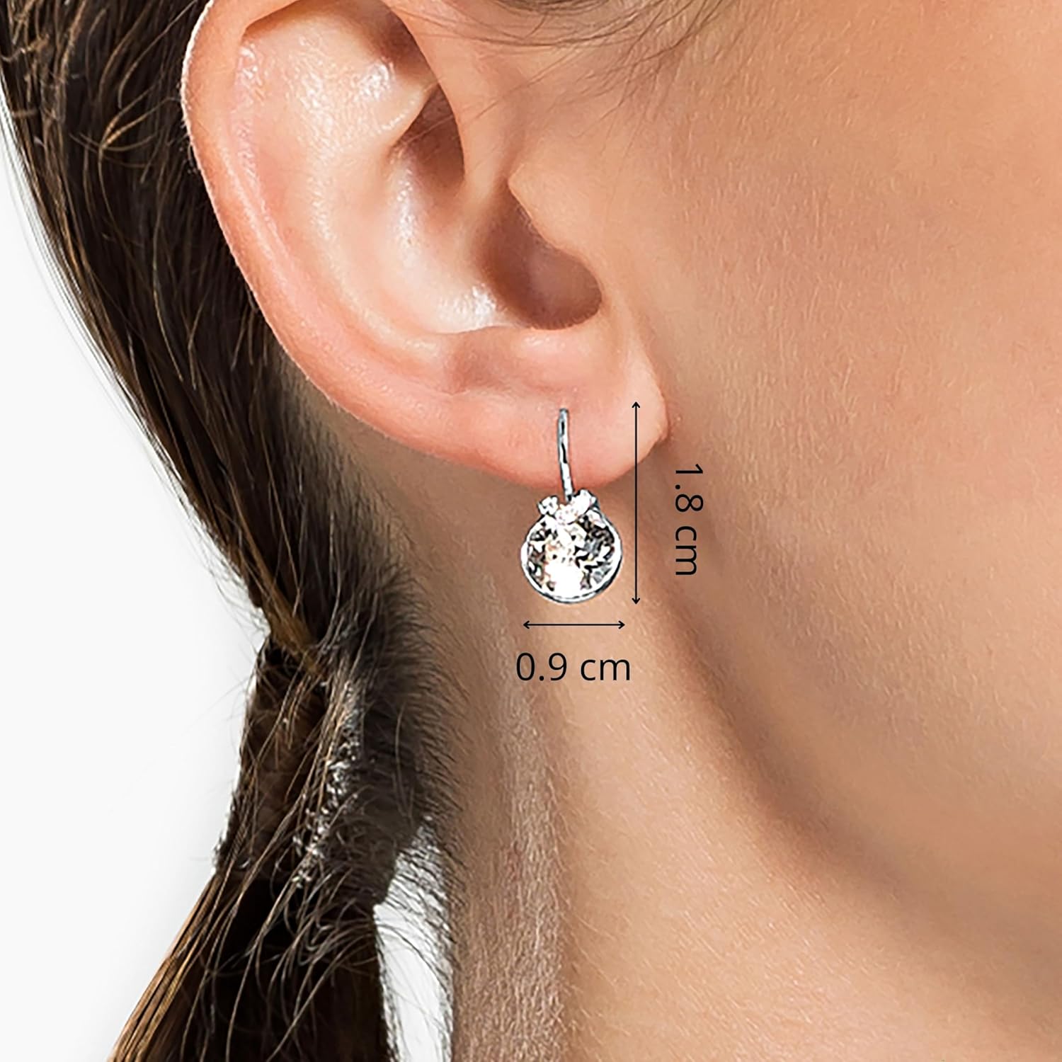 Swarovski Bella Kollektion Tropfenohrringe Rhodiniert Weiß