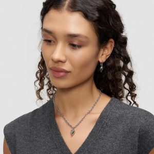 LIEBESKIND BERLIN Damen Schmuck mit Herz - Funkelnde Kette Silber