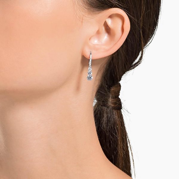 Swarovski Stilla Kollektion Hängeohrringe Rhodiniert Weiß