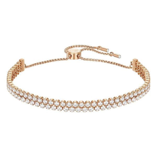 Swarovski Matrix Kollektion Tennis Armband Subtle Tennis Armband Roségoldfarben plattiert Weiß