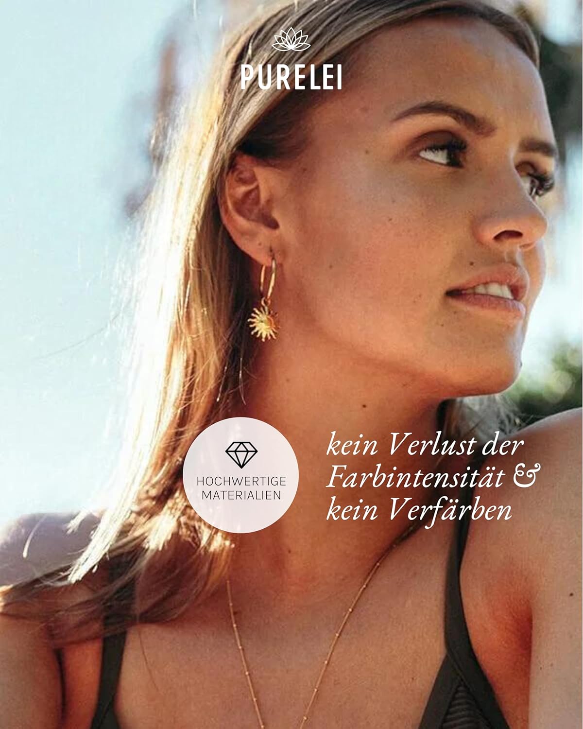 Purelei Sun Ohrringe – Damenohrringe aus langlebigem Edelstahl – Wasserfeste Ohrringe Damen – Modeschmuck für deinen individuellen Look Roségold
