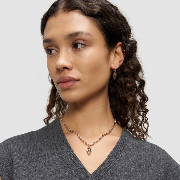 LIEBESKIND BERLIN Damen Schmuck mit Herz - Funkelnde Kette roségold