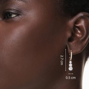 Swarovski Stilla Kollektion Hängeohrringe Goldfarben beschichtet Weiß