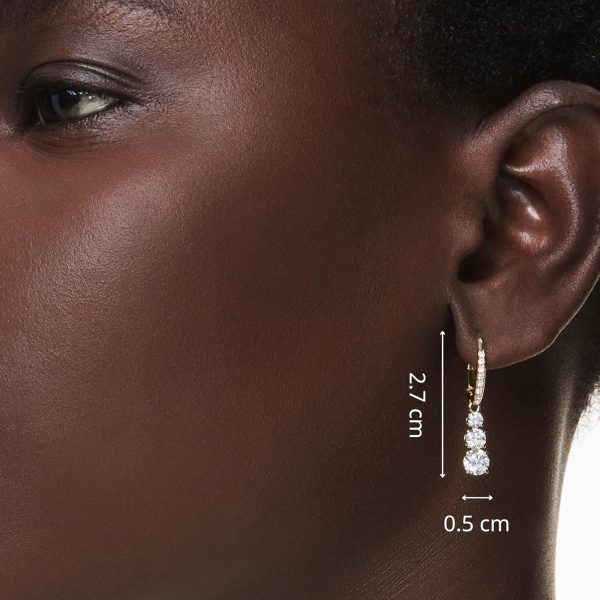 Swarovski Stilla Kollektion Hängeohrringe Goldfarben beschichtet Weiß