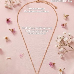 BONNYBIRD® Wasserfeste Edelstahl Kette Sonne Damen in Silber, Gold & Roségold, 100% Wasserfest & Hautverträglich BonnySun BonnySun Roségold