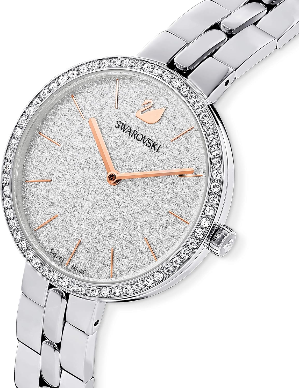 Swarovski Cosmopolitan Kollektion Uhr, Swiss Made Edelstahl Silberton