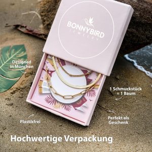 BONNYBIRD® Premium Edelstahl Armband Set Damen in Silber, Gold & Roségold, 100% Wasserfest & Hautverträglich BonnyShine BonnyShine Gold