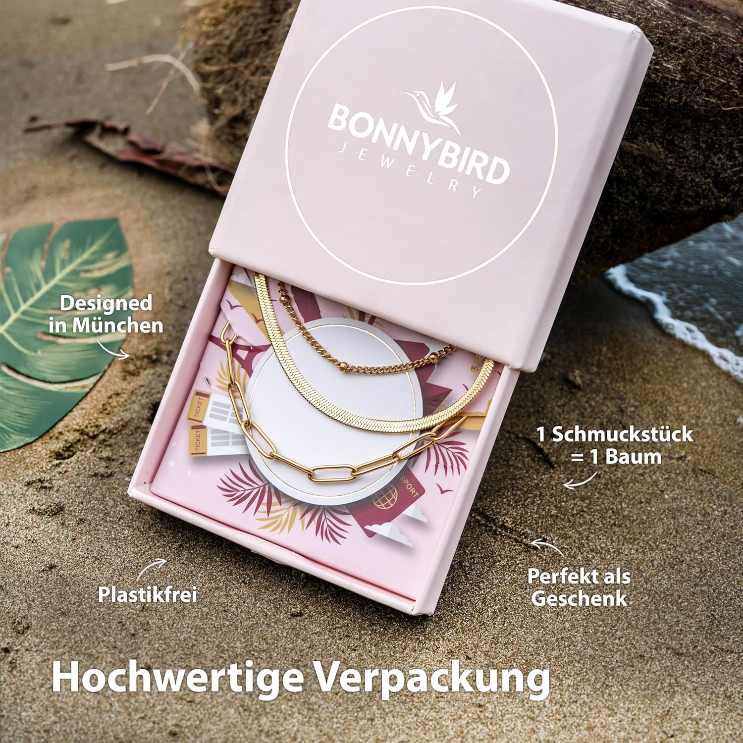 BONNYBIRD® Premium Edelstahl Armband Set Damen in Silber, Gold & Roségold, 100% Wasserfest & Hautverträglich BonnyShine BonnyShine Gold