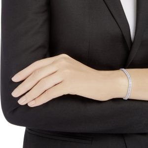 Swarovski Matrix Kollektion Tennis Armband Subtle Tennis Armband Rhodiniert Weiß