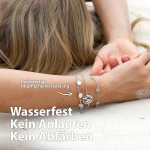 BONNYBIRD® Wasserfestes Edelstahl Weltkugel Armband in Silber, Gold & Roségold, 100% Wasserfest & Hautverträglich, Perfektes Reise Geschenk für Weltenbummler BonnyWorld BonnyWorld Silber