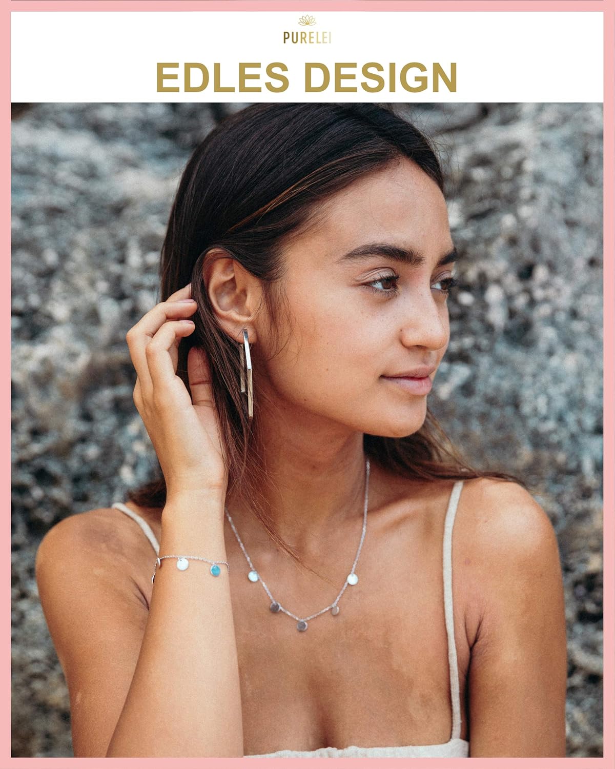 Purelei Malihini Coin Armband – Elegantes, verspieltes Damen Armband mit Plättchen – Edelstahl 18K vergoldet – Verstellbare Länge 16/17,5/19 cm – Hawaiianisch inspiriert & wasserfest Roségold