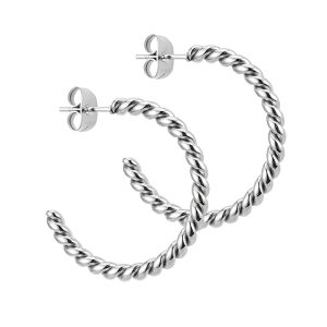 BONNYBIRD® Wasserfeste Edelstahl Ohrringe Damen in Silber, Gold & Roségold, Hypoallergen dank medizinischem Chirurgenstahl, Extra Leicht BonnySail Silber