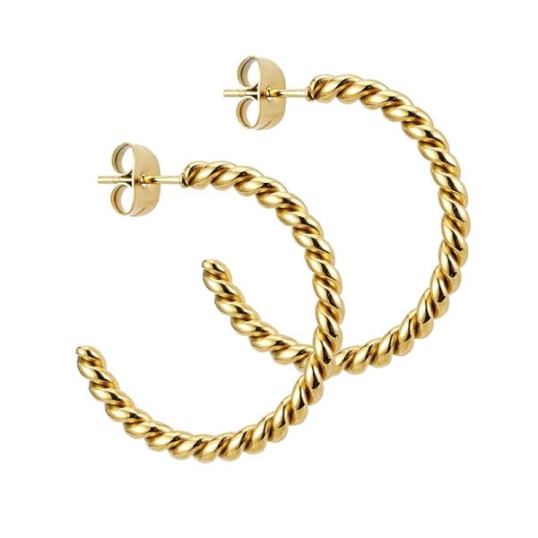 BONNYBIRD® Wasserfeste Edelstahl Ohrringe Damen in Silber, Gold & Roségold, Hypoallergen dank medizinischem Chirurgenstahl, Extra Leicht BonnySail Gold