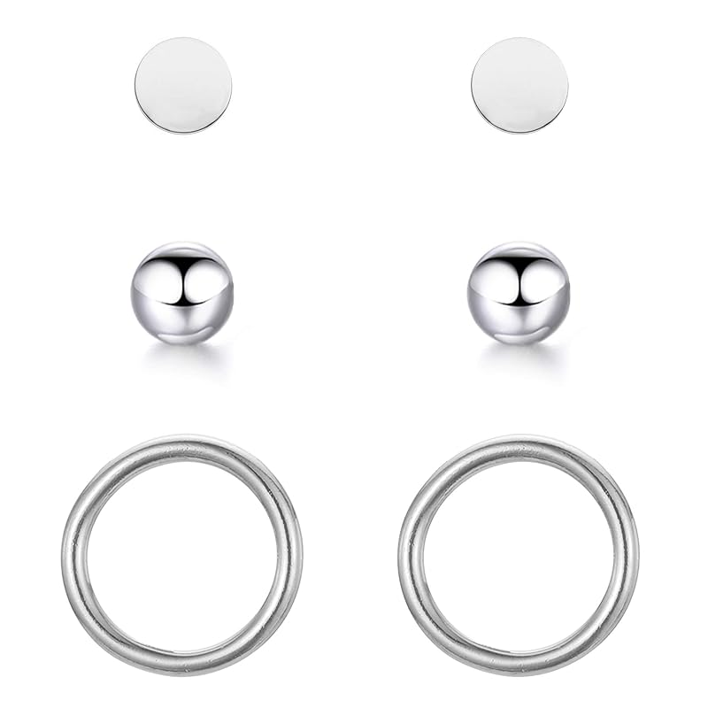 BONNYBIRD® Wasserfeste Edelstahl Ohrringe Damen in Silber, Gold & Roségold, Hypoallergen dank medizinischem Chirurgenstahl, Extra Leicht BonnyClassic Silber