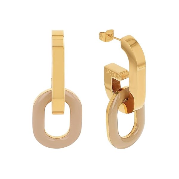 JOOP! Creolen aus Edelstahl für Damen, Ohrschmuck, Gold, Silber, Kommt in Schmuck Geschenk Box, Geschenkidee Baumeln