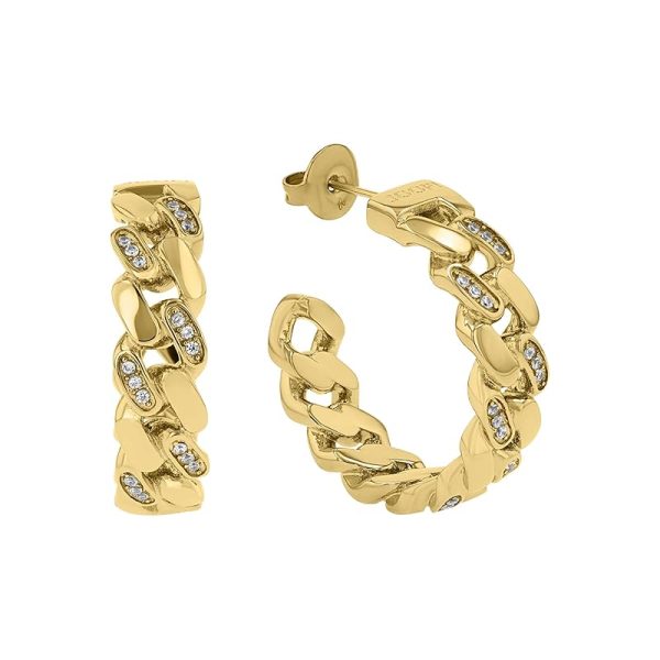 JOOP! Creolen aus Edelstahl für Damen, Ohrschmuck, Gold, Silber, Kommt in Schmuck Geschenk Box, Geschenkidee GOLD GLÄNZEND