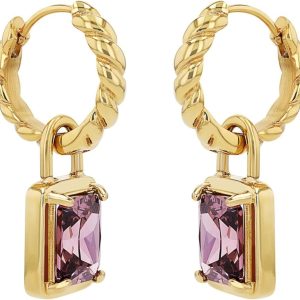 JOOP! Creolen aus Edelstahl für Damen, Ohrschmuck, Gold, Silber, Kommt in Schmuck Geschenk Box, Geschenkidee RUBIN