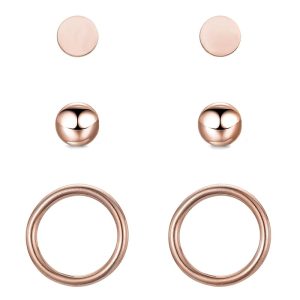 BONNYBIRD® Wasserfeste Edelstahl Ohrringe Damen in Silber, Gold & Roségold, Hypoallergen dank medizinischem Chirurgenstahl, Extra Leicht BonnyClassic Rosegold