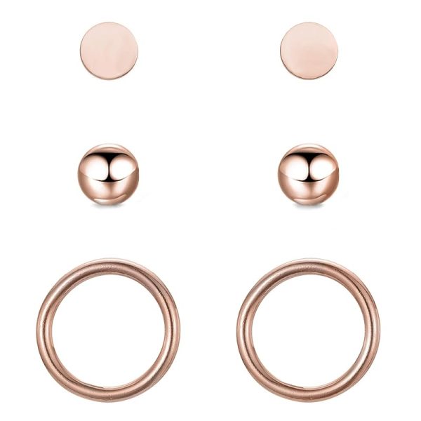 BONNYBIRD® Wasserfeste Edelstahl Ohrringe Damen in Silber, Gold & Roségold, Hypoallergen dank medizinischem Chirurgenstahl, Extra Leicht BonnyClassic Rosegold