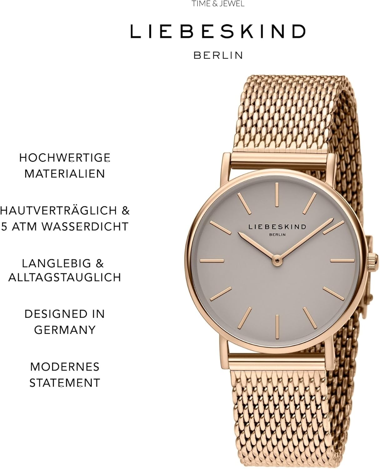 Liebeskind Berlin Damen Armbanduhr Roségold/ Greige