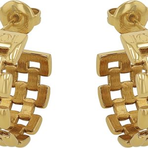 JOOP! Creolen aus Edelstahl für Damen, Ohrschmuck, Gold, Silber, Kommt in Schmuck Geschenk Box, Geschenkidee MESH