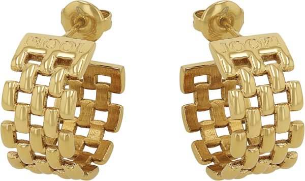 JOOP! Creolen aus Edelstahl für Damen, Ohrschmuck, Gold, Silber, Kommt in Schmuck Geschenk Box, Geschenkidee MESH