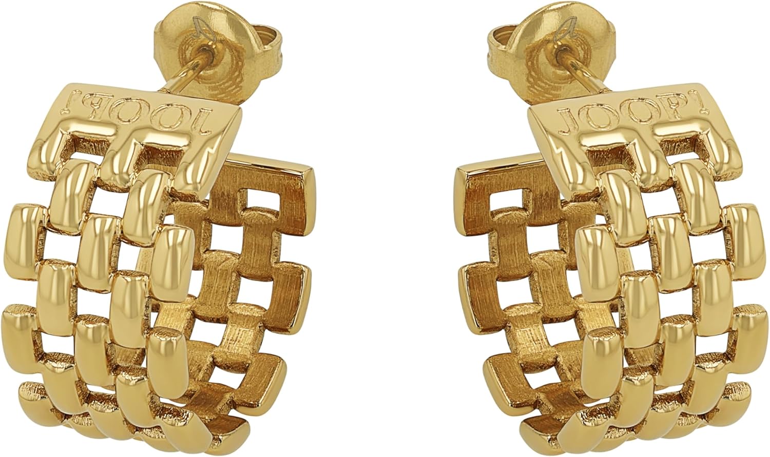 JOOP! Creolen aus Edelstahl für Damen, Ohrschmuck, Gold, Silber, Kommt in Schmuck Geschenk Box, Geschenkidee MESH