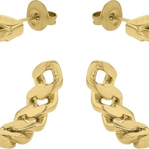 JOOP! Creolen aus Edelstahl für Damen, Ohrschmuck, Gold, Silber, Kommt in Schmuck Geschenk Box, Geschenkidee GOLD GLÄNZEND