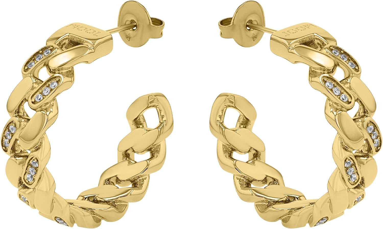 JOOP! Creolen aus Edelstahl für Damen, Ohrschmuck, Gold, Silber, Kommt in Schmuck Geschenk Box, Geschenkidee GOLD GLÄNZEND